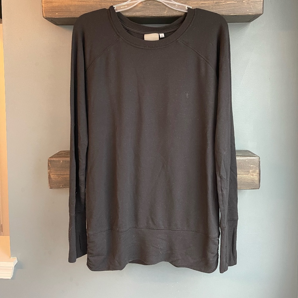 Athleta Studio Cinch Sweatshirt Black Medium